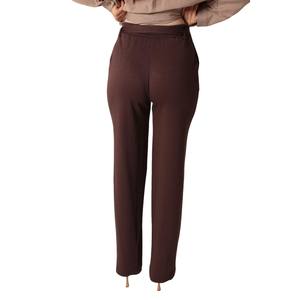 MANYLIYA Pantalon en soie de glace de haute qualité pour femmes Pantalon d'été décontracté et sophistiqué à jambe droite pour la décoration de logo de yoga - Product Image 4