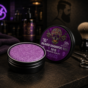 Barre de shampoing solide pour barbe à la lavande et au cèdre pour hommes, avec huiles naturelles de bergamote, aloès, avoine et extraits botaniques, hydratant pour la barbe - Product Image 1