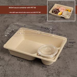 Factory Wholesale 800ml 850ml 1000ml Biodegradable Disposable Food Containers <b>Lunch</b> <b>Box</b> With Lid - Product Image 4