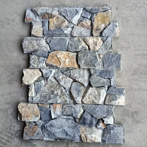 Panneaux <span class=keywords><strong>de</strong></span> grand livre gris modernes Revêtement mural en <span class=keywords><strong>pierre</strong></span> <span class=keywords><strong>de</strong></span> culture antiacide et érodé naturel Placage en <span class=keywords><strong>pierre</strong></span> à face fendue pour usage intérieur et extérieur - Product Image 1