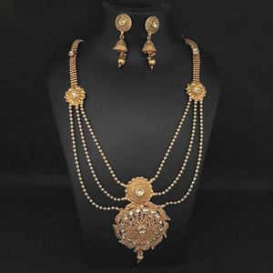 Kriaa Conjunto de Joyería Fina Chapado en Oro Blanco Kundan, Conjunto de Joyería Fina - Product Image 1