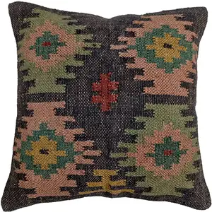 Laine jute kilim housse de coussin taie d'oreiller taie d'oreiller bohème textiles de maison jeter
