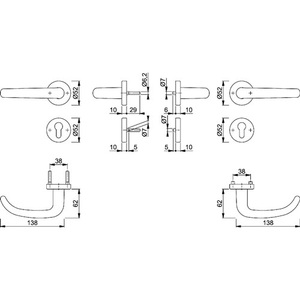 HOPPE San Francisco FS-E1301/42H/42HS Fire Protection Set Stainless Steel F69 Cylinder Lock DIN Left/Right Door <b>Storage</b> <b>Lockers</b> - Product Image 3