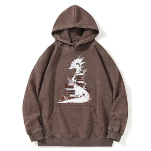 เสื้อฮู้ดมีซิปสำหรับผู้ชายเสื้อมีฮู้ดผ้าคอตตอนฟ100% เทอร์รี่เฮฟวีเวตสไตล์วินเทจเสื้อมีฮู้ดสีทึบสำหรับสตรีทแวร์โลโก้ออกแบบได้ตามต้องการ - Product Image 4