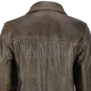 เสื้อโค้ทหนังสำหรับผู้ชายเสื้อคลุมหนังดีไซน์ล่าสุด - Product Image 6