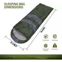Sac de couchage rectangulaire pliable 3 saisons en polyester personnalisable de haute qualité, super long, pour le camping, vente en gros depuis le Bangladesh