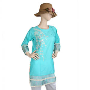 Kurti Bordado para Mujer - Color Cian - Product Image 1