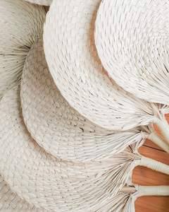 Blue Lotus Vietnam Bamboo Fans Artesano Hecho Boda Decoración - Product Image 2