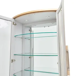 Vetrina Decorativa Contemporanea Charles - Finitura Grigio Tortora e Accessori in Ottone - Product Image 3