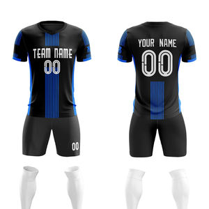 Ropa de fútbol de poliéster 100%, conjunto de uniforme de camiseta y pantalones cortos de fútbol de nuevo diseño con logotipo personalizado para jugadores, servicio OEM disponible - Product Image 1