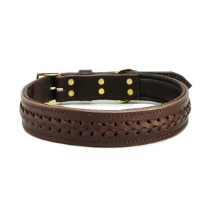 Collier pour animaux de compagnie en cuir PU couleurs personnalisées collier de chien en cuir véritable classique imperméable doucement rembourré - Product Image 3