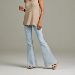 Precio de fábrica transpirable de alta calidad de diseño de moda pantalones de mezclilla al por mayor personalizado elegante rasgado pantalones de mezclilla casuales para las mujeres - Product Image 4