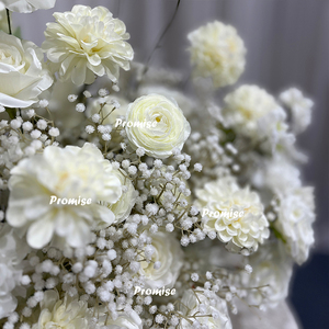 Promise <b>Flower</b> Decoration for Indian Wedding Event <b>Artificial</b> <b>Flower</b> Runner Simulation White <b>Flower</b> Row - Product Image 3