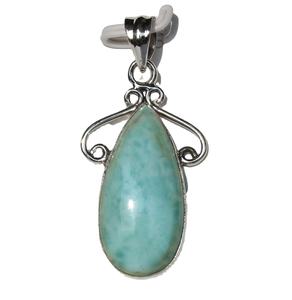 ขายร้อนฝาตั้งค่างานฝีมือ Larimar สเตอร์ลิงเงิน925ห่อจี้สร้อยคอ Piedras Naturales คริสตัลหิน - Product Image 5
