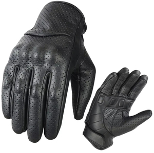 Gants de moto en cuir perforé sur mesure, respirants, pour l'automne, cyclisme, conduite, doigts entiers - Product Image 3