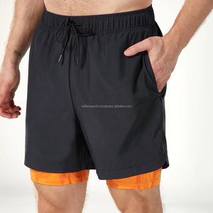 Shorts de sport 2-en-1 de haute qualité à taille mi-haute, séchage rapide, légers et confortables pour hommes et femmes, tissés, pour activités de plein air - Product Image 1