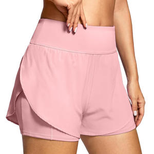 Short d'été respirant 2 en 1 pour femme vêtements de fitness personnalisables séchage rapide avec couche intérieure production OEM ODM - Product Image 1