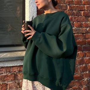 Sweat-shirt oversize pour femme 100% coton Tissu épais et chaud Coupe décontractée Streetwear Logo sur le devant - Product Image 4