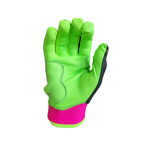 Neon Pink Blue Baseball Gloves Professional Grade Genuine Leather Batting Gloves Breathable Anti-Slip Durable Custom Logo Design - Product Image 6