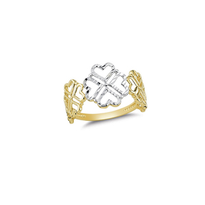 Anillos de Oro Sólido de 14K, Anillo de Bodas, Anillo de Oro para Mujer, Anillos de Pareja, Joyería de Fantasía, Corte de Diamante, Dos Tonos, Joyería de Oro de 2 Gramos - Product Image 5