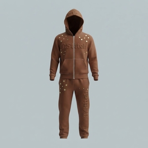 Ensemble sweat-shirt et pantalon léger et respirant, style streetwear, tenue de sport tendance, vêtements d'hiver unisexes, prix abordable, service OEM. - Product Image 3