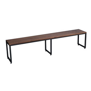 Industrial Design 200x35cm Rubberwood <b>Bench</b> with Iron <b>Legs</b> GBD028 - Product Image 1