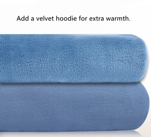 Sudadera con capucha de cuello redondo de lana de algodón 100% Regular Fit invierno forrado transpirable 380gsm hombres - Product Image 3