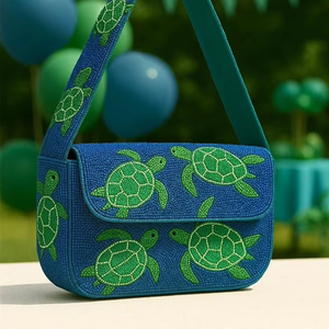 Multicolor Glass <b>Beaded</b> Bag with Handle Handheld Casual Handbag Indian Handmade Customized Shape - Product Image 3