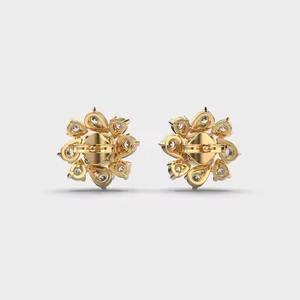 Elegant Lab Grown Round-Cut Diamond <b>Stud</b> <b>Earrings</b> in Rhodium Plated 14/18k Gold for Everyday Wear or Thoughtful Gift for Her - Product Image 2