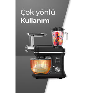 Robot de cuisine automatique SMX-2772 1200W 3-en-1 multifonction 5L noir pour pétrir la pâte, hacher la viande et mélanger - Product Image 5