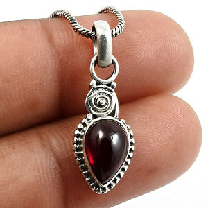 Colgante de piedras preciosas granate de Venta caliente en plata de ley 925, joyería Bohemia hecha a mano de alta calidad para mujer a precio mayorista - Product Image 4
