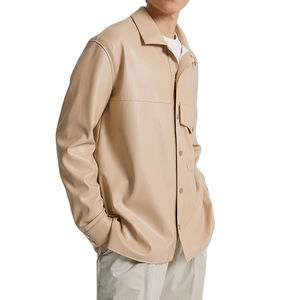 Veste en similicuir élégante avec poche chic à rabat sur la poitrine Veste en cuir Geniun pour hommes - Product Image 4