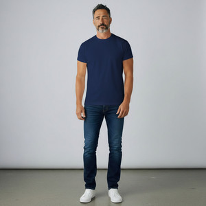 Camiseta de Hombre Económica de Manga Corta con Cuello Redondo, de Algodón No Tejido, Ecológica, de Secado Rápido, Transpirable, Corte Regular, Informal, 200g, con Transferencia Térmica - Product Image 2