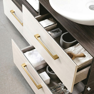 Servicio ODM: Tiradores de Cajón Rectangulares Modernos de Aleación de Aluminio, Herrajes Minimalistas para Baño - Product Image 5