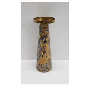 Soporte de vela de latón decorativo para el hogar de Color de lujo personalizado diseño impresionante calcomanía acabado esmaltado hecho a mano para ocasiones navideñas - Product Image 5