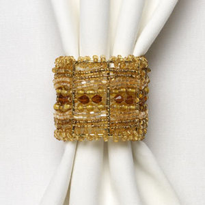 Anneaux de serviette en or, ensemble de support en cristal, Style Simple pour mariage, demi-cercle, serviettes plaquées, anneau de serviette fait à la main - Product Image 4