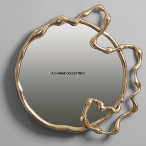 กระจกติดผนังรูปทรงเรขาคณิตชุบทอง ราคาประหยัด ดีไซน์ทันสมัย ใช้สำหรับตกแต่งภายในบ้าน - Product Image 1