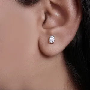 "Stainless Steel Zircon Geometric <b>Stud</b> <b>Earrings</b> for Women's Daily Wear or Party Gift" - Product Image 3