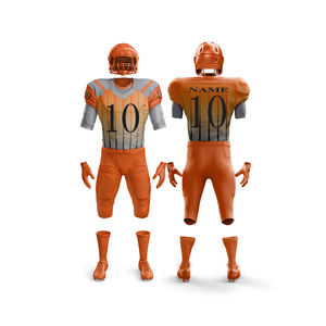 Uniforme de fútbol americano de nueva moda al por mayor poliéster de alta calidad color sólido tamaño personalizado con mangas cortas - Product Image 1