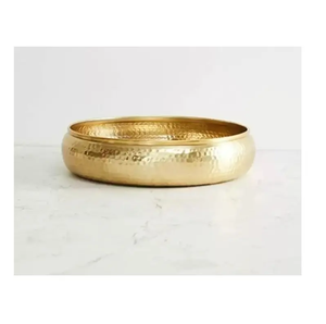 แหวนทองเหลืองสีทองอินเดียโบราณทำด้วยมือแบบดั้งเดิมสำหรับตกแต่งบ้าน - Product Image 2