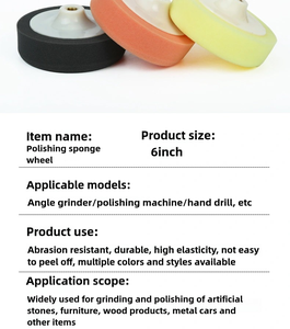 Tampons de polissage en éponge jaune OEM personnalisés de 6 pouces avec grain grossier, filetage M14/M16, garantie de 3 ans, modèle P-02 R pour carrosseries automobiles - Product Image 6