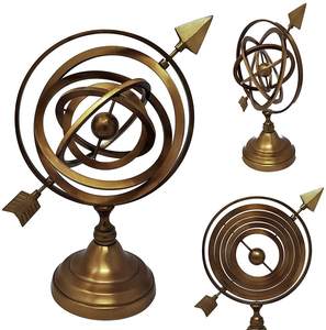 Globo terráqueo de plata para decoración del hogar y la Oficina, artesanía de Metal, armillario personalizado, precio barato - Product Image 1