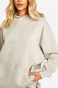 ชุดวอร์ม2ชิ้นสำหรับผู้หญิง100% เสื้อสวมหัวมีฮู้ดแบบสวมหัวโอเวอร์ไซส์ออกแบบได้ตามต้องการผ้าฝ้ายออร์แกนิกระบายอากาศ - Product Image 3