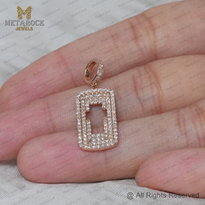 จี้เพชรธรรมชาติ14K สีโรสโกลด์แฮนด์เมดจี้เครื่องรางทางศาสนาสไตล์มินิมอลเครื่องประดับขายส่งของขวัญวันเกิด - Product Image 3