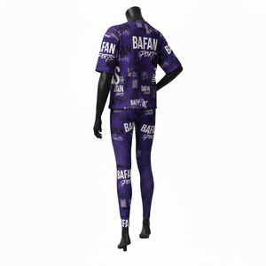 Conjunto Deportivo Premium de Camiseta de Algodón de 300GSM y Leggings de 260GSM con Paneles de PVC Reflectantes Iridiscentes y Logotipo Personalizado - Product Image 5