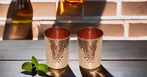 Hammered <b>Copper</b> Metal Mint Julep <b>Cup</b> Drinkware Accessories Pack of 2 - Product Image 3