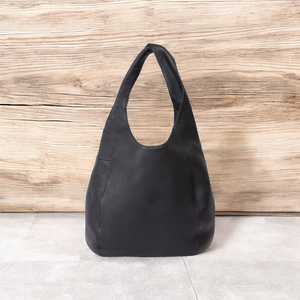 Los más nuevos bolsos Hobo genuino de cuero negro de lujo para mujer, bolsos de mano para mujer, bolsos Hobo con estilo de gran capacidad para mujer - Product Image 1