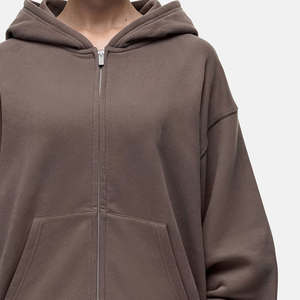 Sudadera con capucha de gran tamaño con cremallera para mujer Dakota Taupe más vendida, sudaderas con capucha transpirables y antiarrugas para mujer, ropa de gimnasio, Sudadera con capucha - Product Image 4