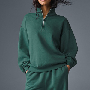 Sudadera de Forro Polar con Cierre de Cremallera 1/4, Diseño Personalizado, Bordada, Informal, con Cuello Alto, para Unisex - Product Image 3