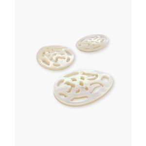 อุปกรณ์ตกแต่งเครื่องประดับลายลูกแพร์ประดับมุกขาว - Product Image 2
